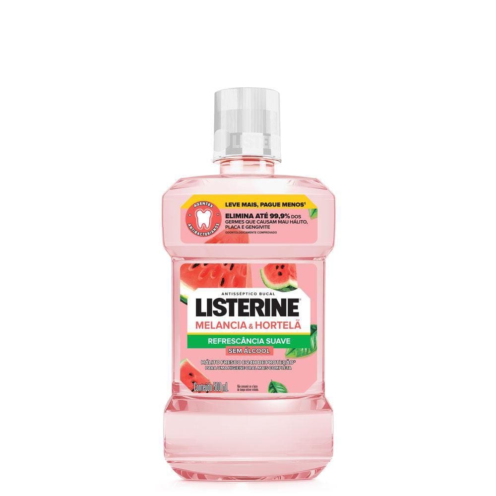 Enxaguante Bucal Listerine Melancia & Hortelã sem Álcool 500ml