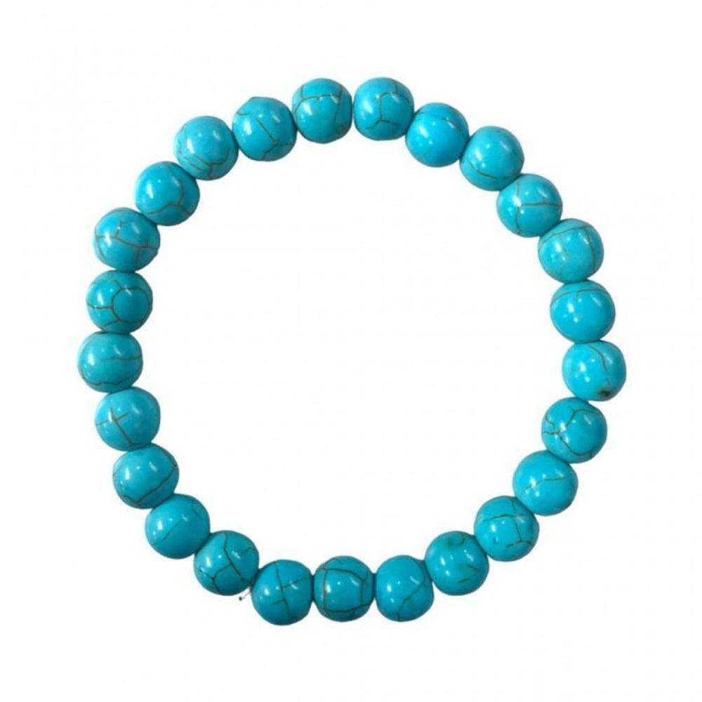 Pulseira Resina Cor Azul Turquesa 8 Mm