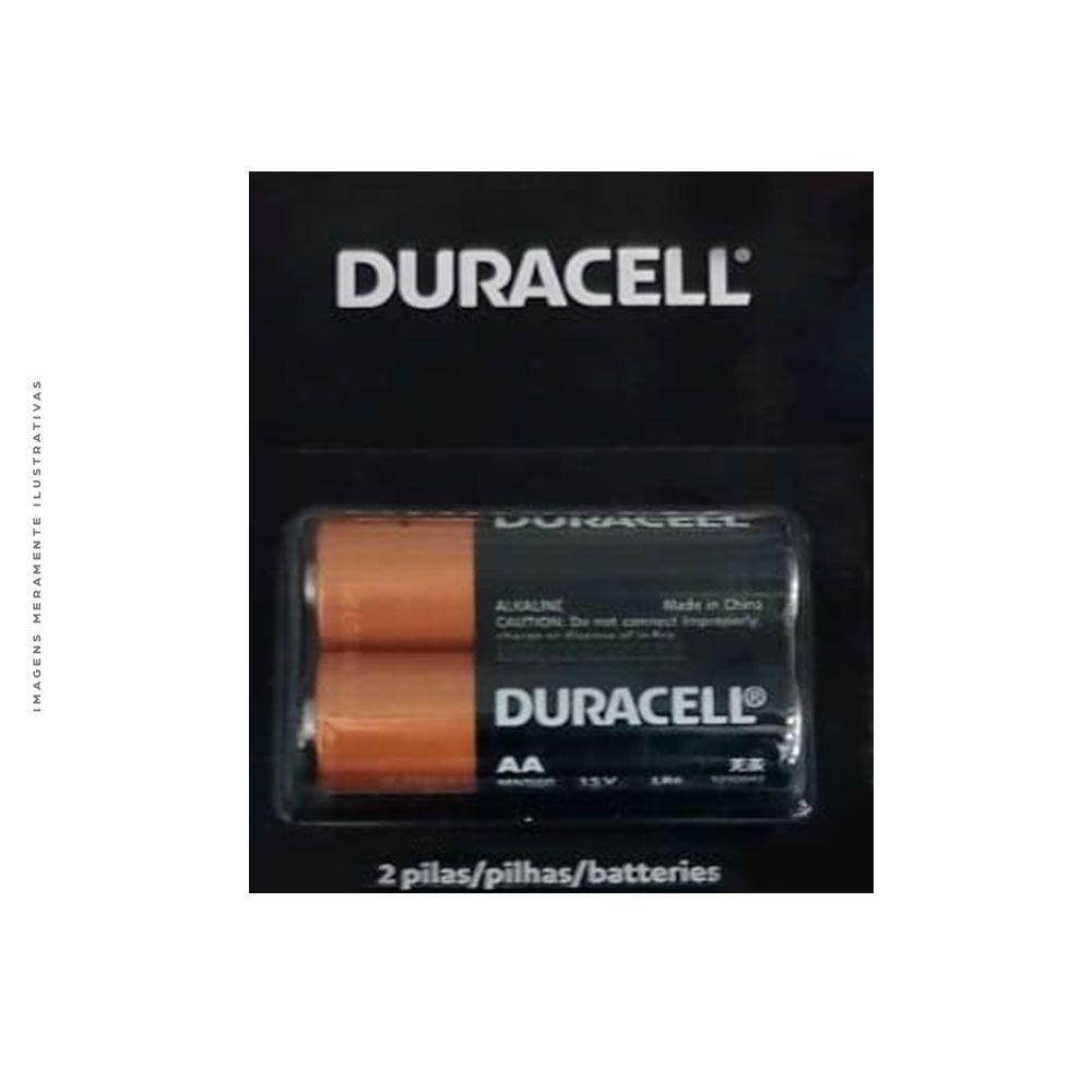 Pilhas Alcalina AA Duracell 1,5V, Com 2 Unidades - MN1500B2