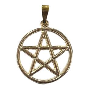 Pingente Pentagrama Vazado 3 Cm Dourado