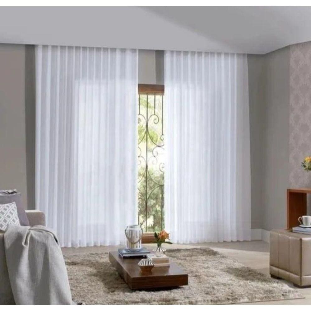 Cortina Voil para Trilho 6m - 2 Partes 3m - Suíços