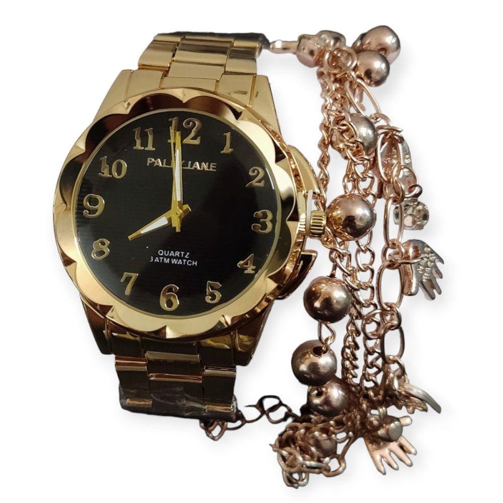 Kit Dia Das Mães Relógio Dourado Caixa Almofada Feminino