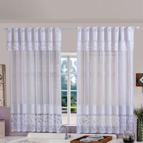 Cortina Renda Bella Janela 2,20m x 1,25m Branca
