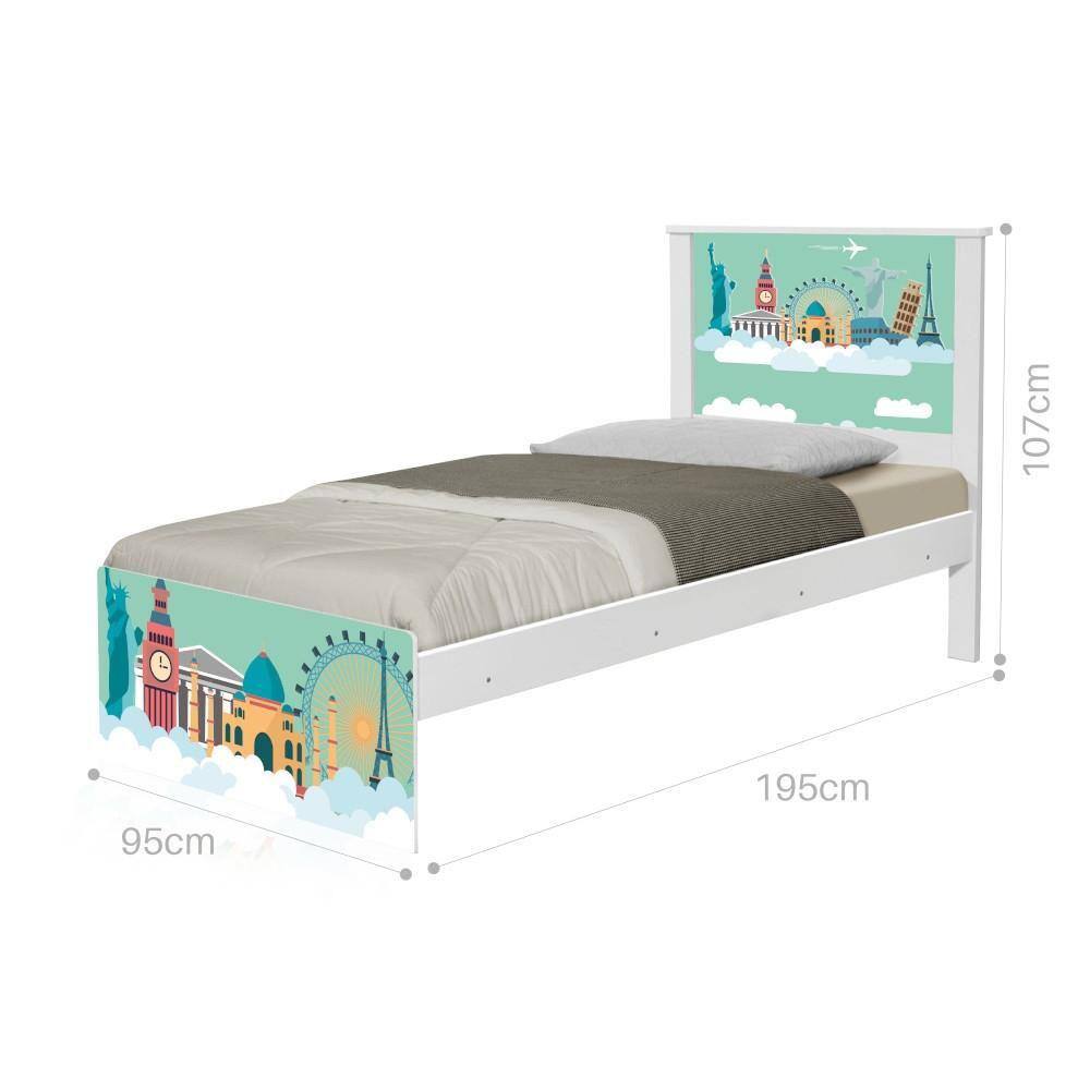 Cama Solteiro Mundo Viagens com Colchão