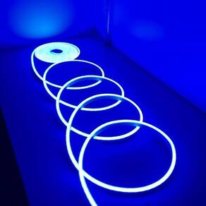 Fita Led Neon 5m Azul Marinho12v Com Fonte e Interruptor