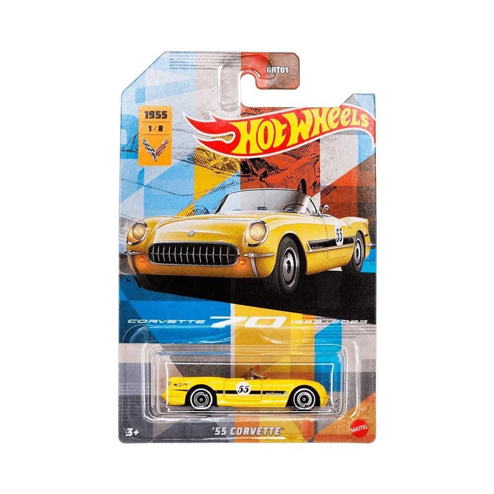 Carrinho Hot Wheels Corvette 70 Anos - 1955 `55 Corvette 1/8