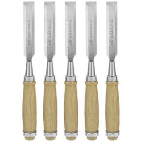 Kit 5 Formão Madeira Corte Entalhe 3/4 Pol 19Mm Tradestar