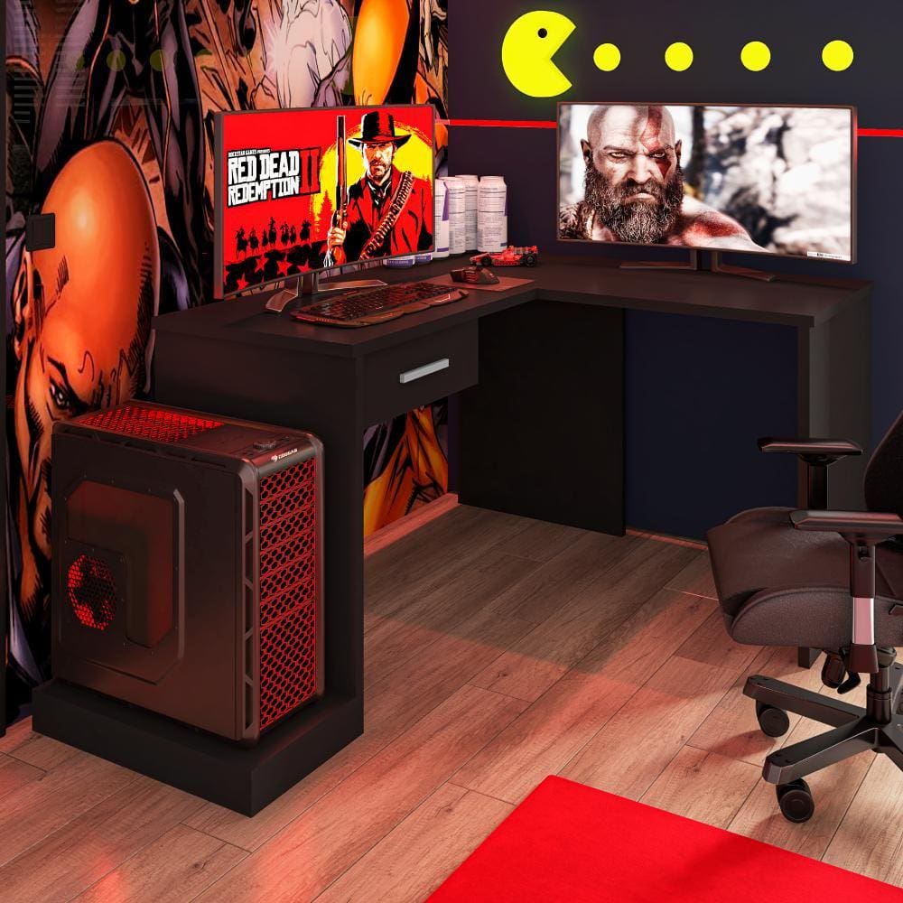 Mesa Gamer de Canto com Gaveta Wayra