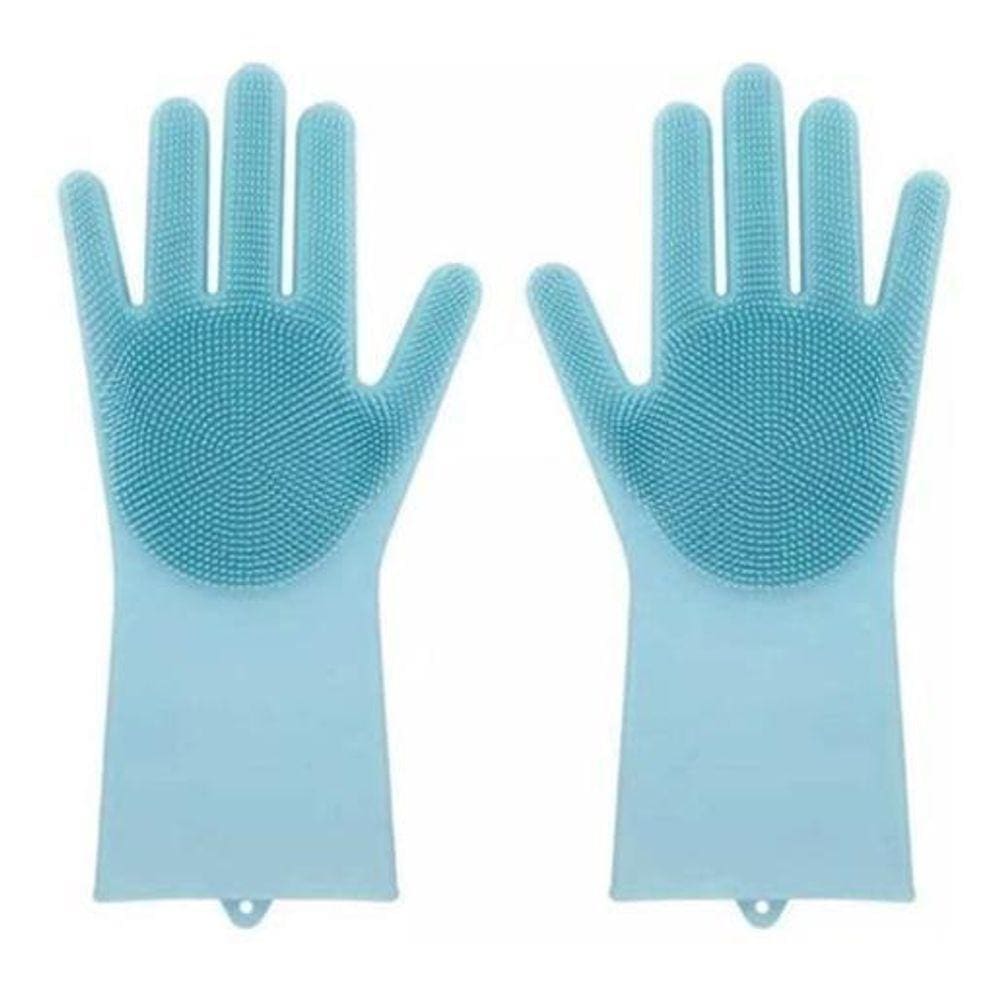 Luvas Lava Louça Silicone Macio Massagem Pet Frutas