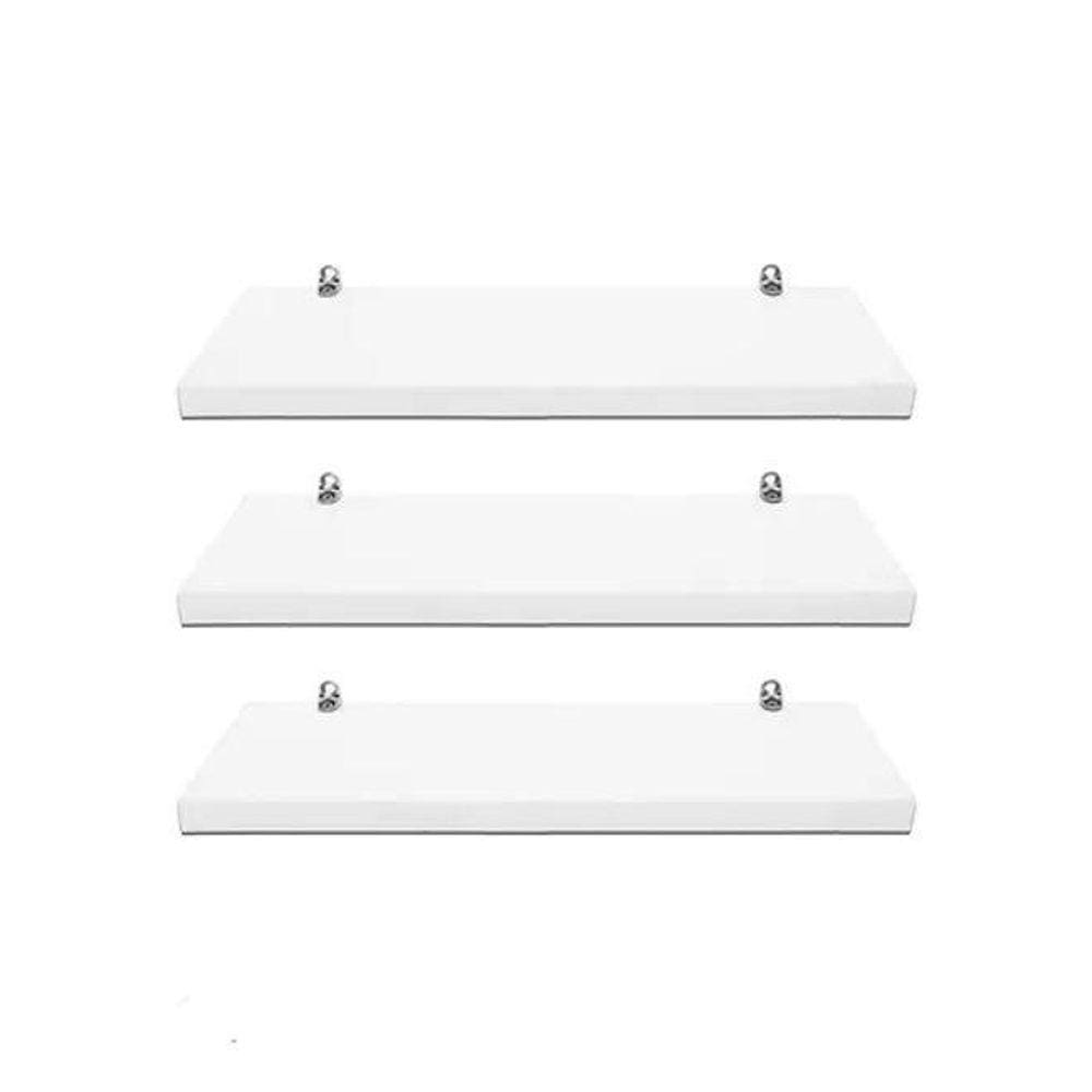 Kit 3 Prateleiras Mdf Suporte Invisível - Decoração - Branco