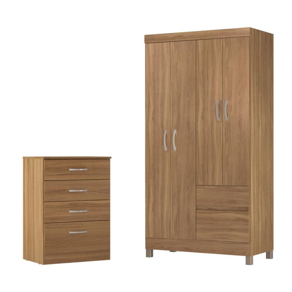 Jogo de Quarto Roupeiro e Comoda Mainz