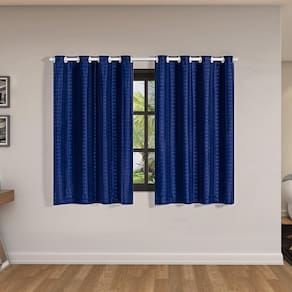 Cortina Blackout Pvc Tecido Voil Xadrez 2,00X1,40 Marinho