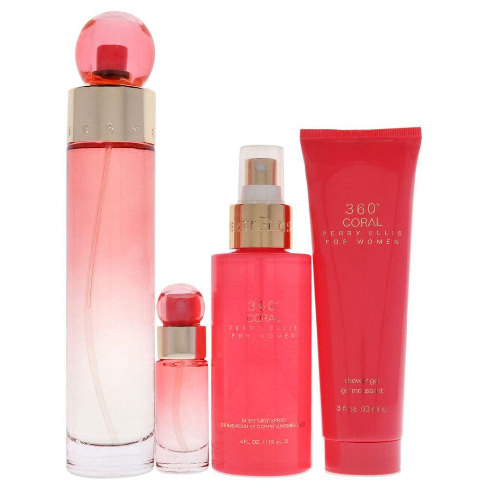 Conjunto de presente Perfume Perry Ellis 360 Coral para mulh