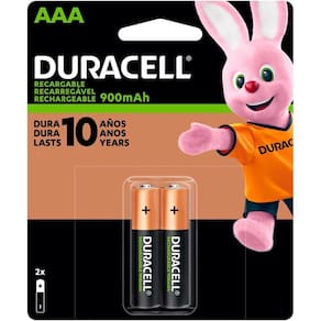 Pilha Recarregável AAA Duracell DX2400 - 900mAh - com 2 unidades