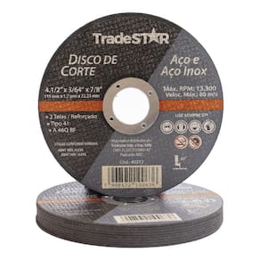 Kit 10 Discos Corte Metal 4.1/2 115x1,2mm - Óxido Alumínio