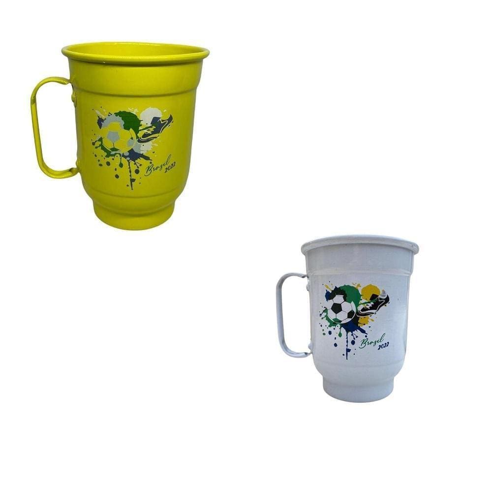 Canecas 2 Preta Chopp Cerveja Aluminio 600 Ml Churrasco