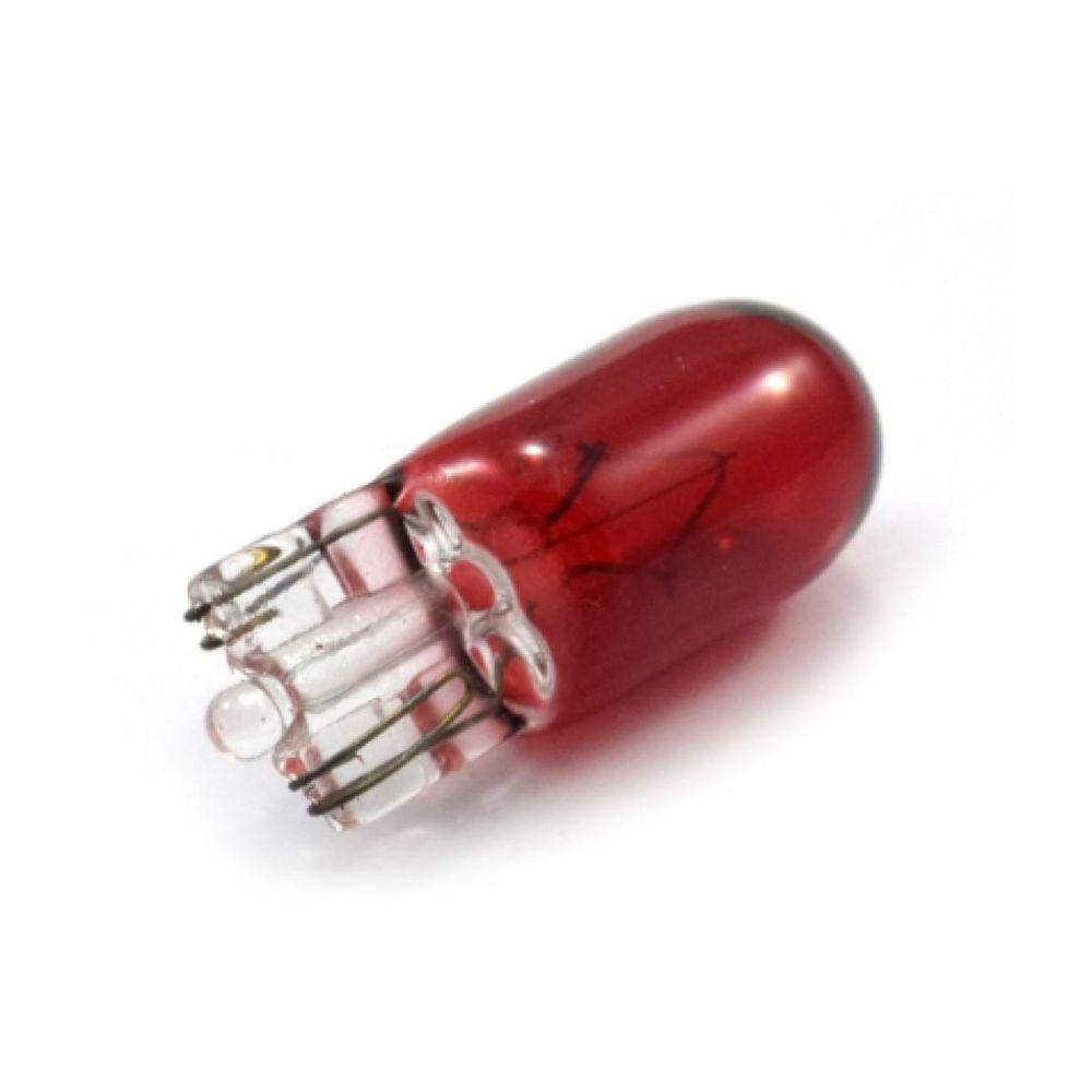 Lampada Filamento Vidro T10 12V W5W W2.1X9.5D Vermelho