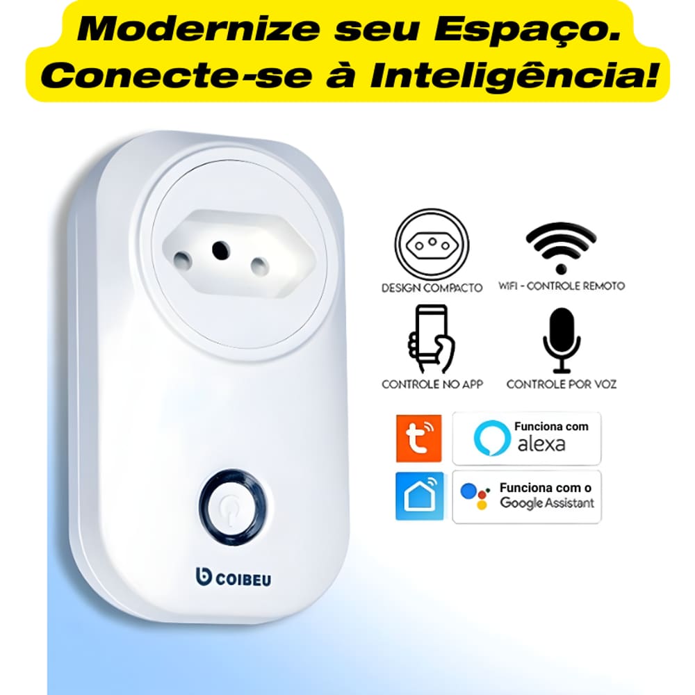 Automatize Sua Casa: Tomada Inteligente Wifi Smart Home Coibeu - Branco