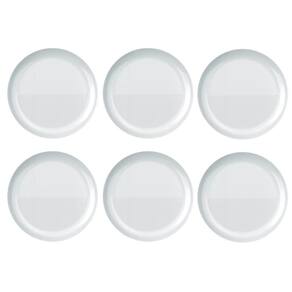 Kit 6 Prato Raso Opaline Blanc Redondo Duralex Vidro Branco