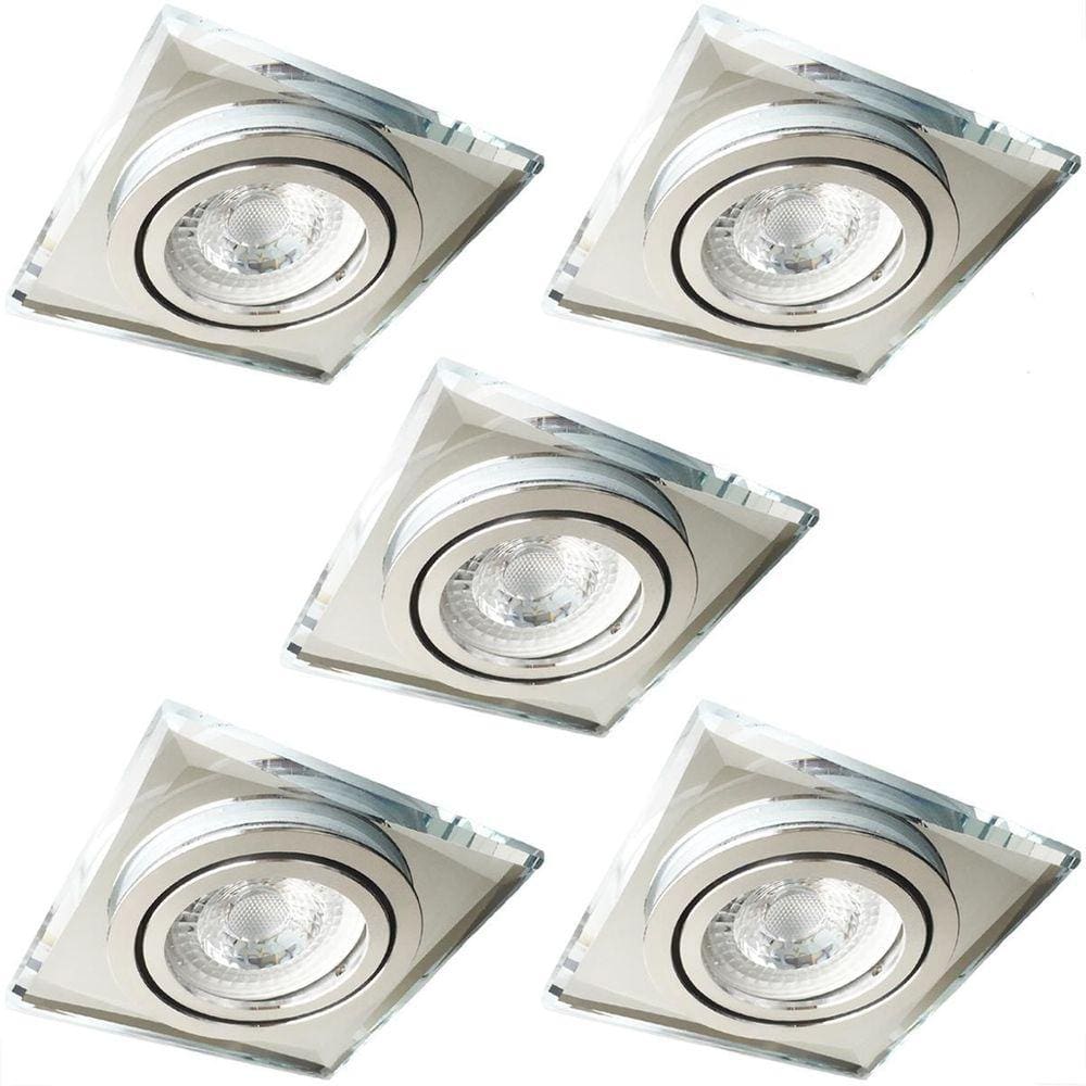 5 Spot Cristal Direcionavel Quadrado Embutido Closet Bet09