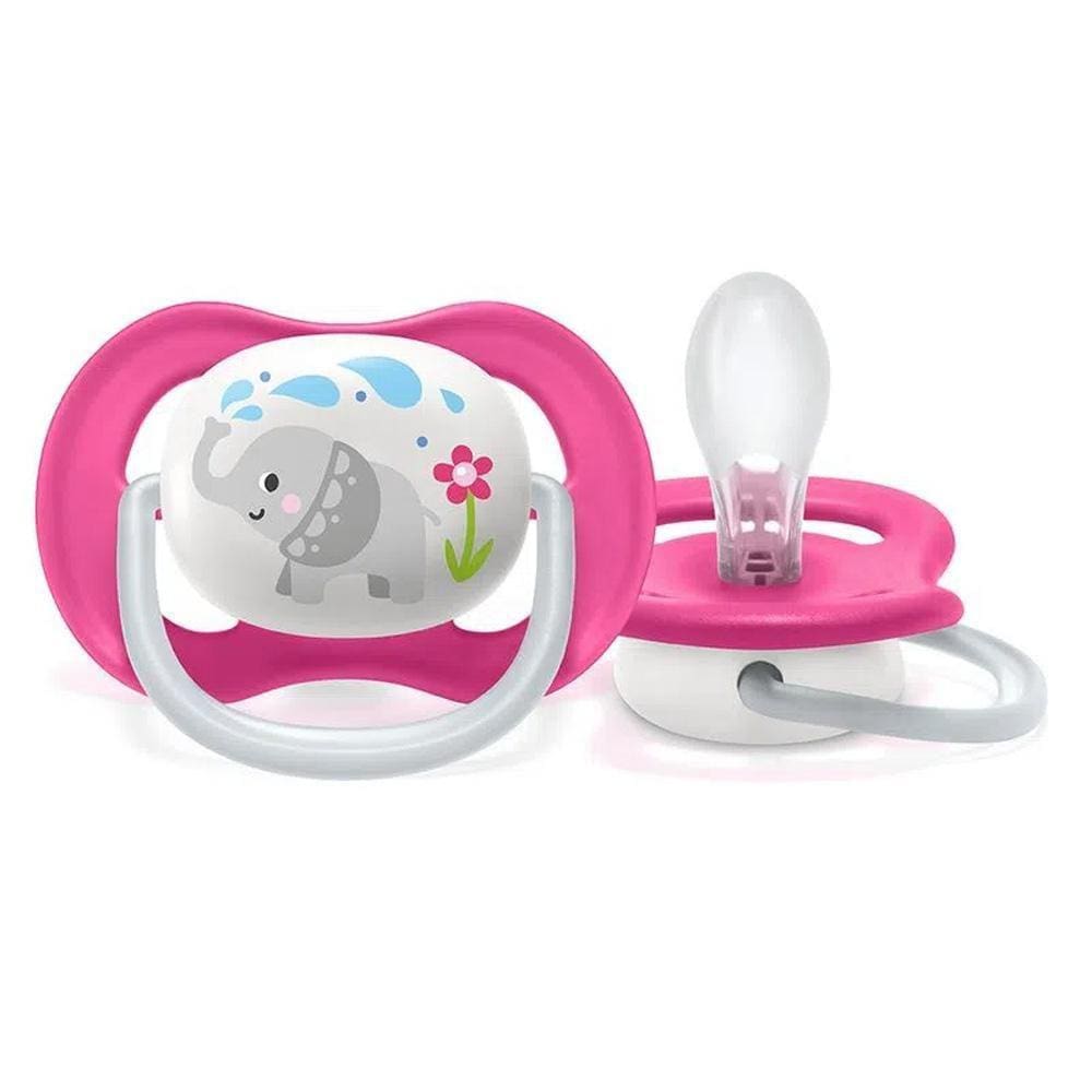 Chupeta Ultra Air Happy 6-18M Elefante Rosa Philips Avent