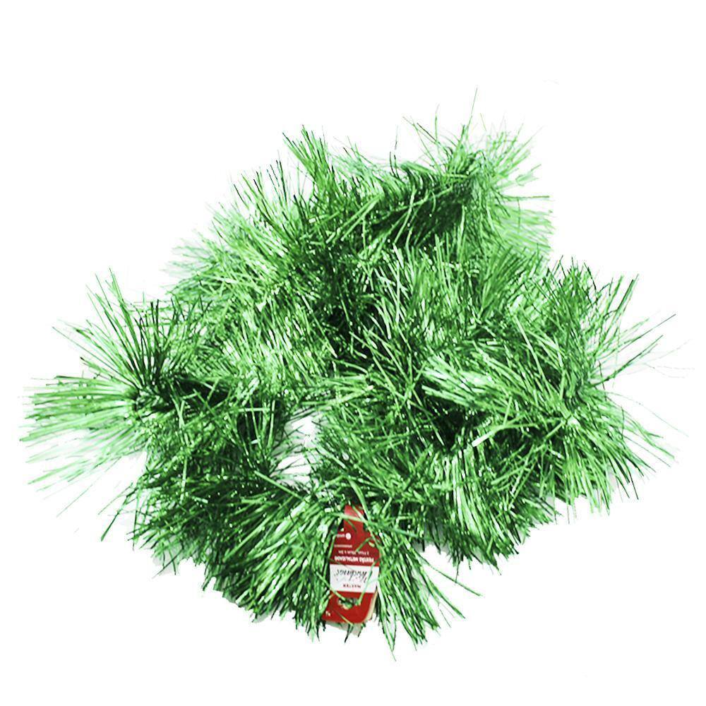 3 Festão Natal Verde Metalizado Enfeite 2M X 20Cm Decoração