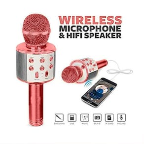 Microfone Bluetooth Wster Ws-858 Sem Fio Karaokê - Rose Gold