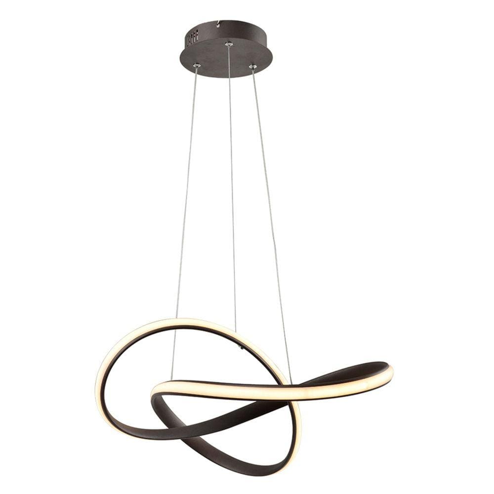 Pendente Moderno Marrom 50cm Led 45W Bivolt