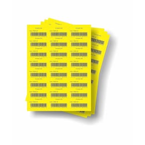 Kit 100 Folhas A4 Etiqueta Gondola Amarela Offset 70X35Mm