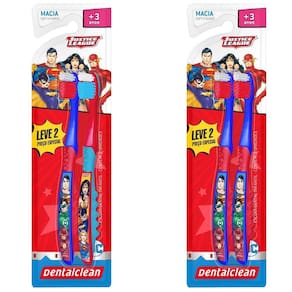 Kit 2 Escovas De Dentes Liga Da Justiça -3 Anos -Dentalclean