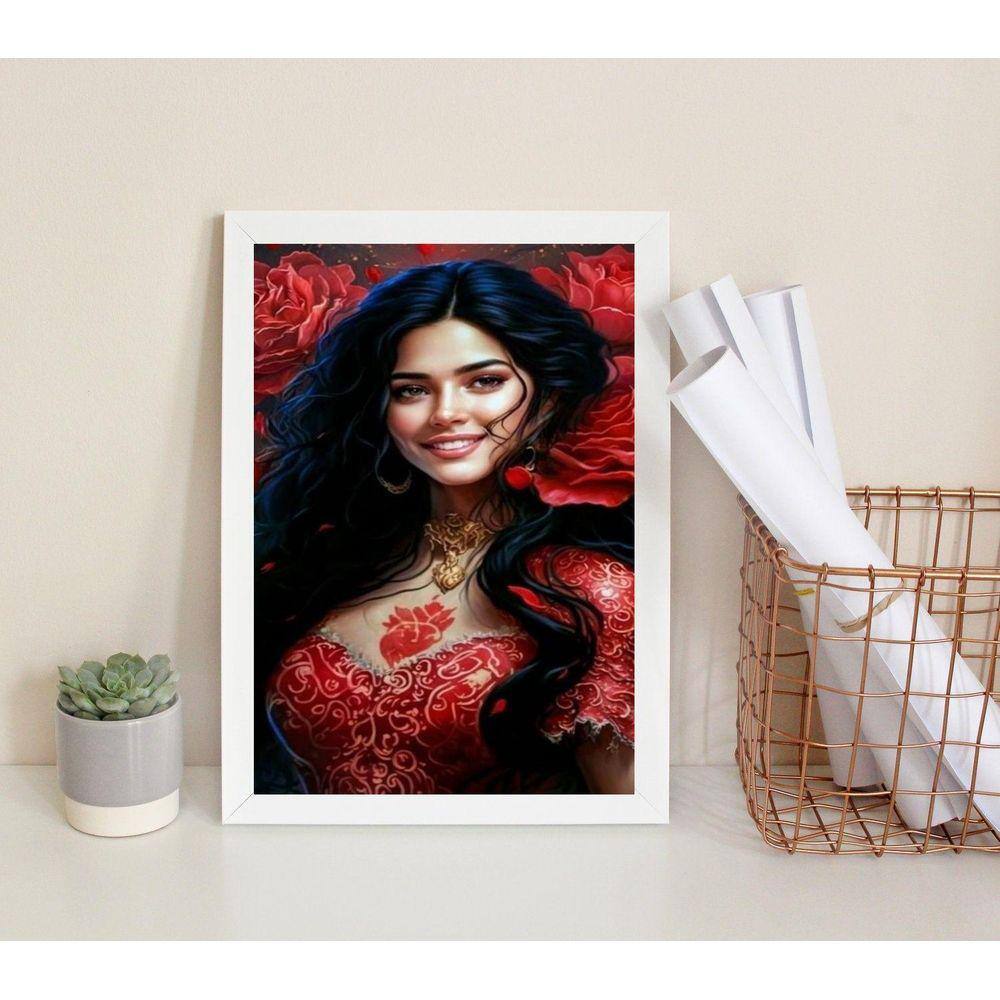Quadro Pomba Gira Menina Do Cabaré 24X18Cm - Com Vidro