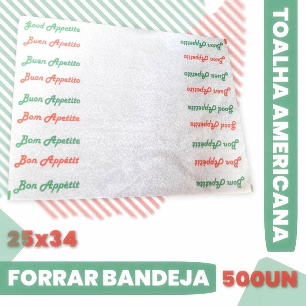 Toalha Americana Forrar Fundo Bandeja Bom Apetite Kit 3 Un