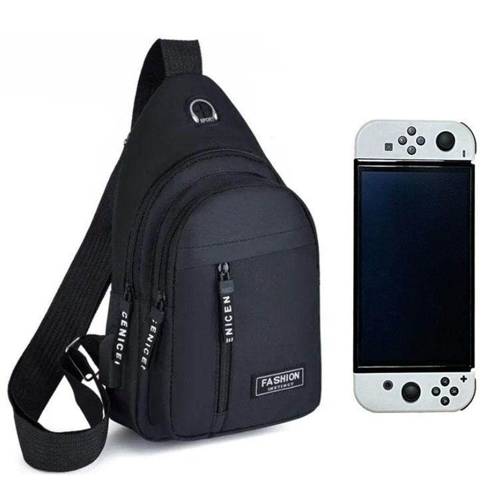 Bolsa Sling Nintendo Switch Preto 30cm