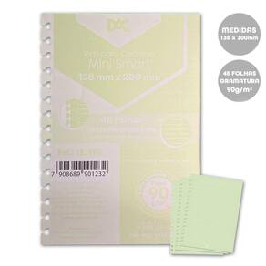 Refil Caderno Mini Smart Verde Linhas Brancas 48Fls 90G/M