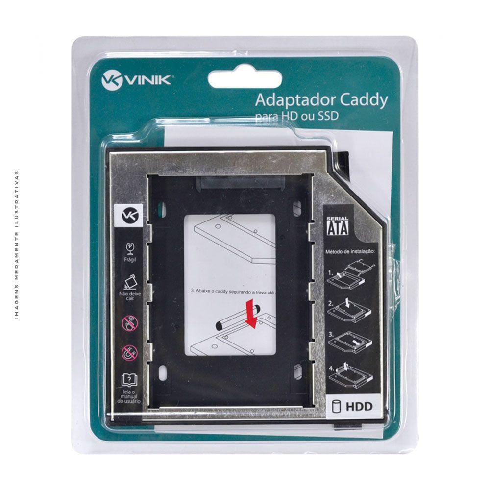 Adaptador Caddy Para HD Ou SSD, Gaveta DVD Notebook - AC-127 (32807)