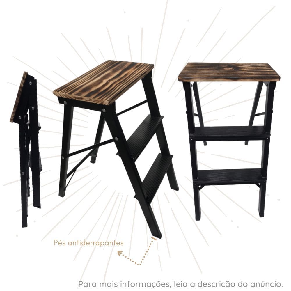 Banqueta Banco Dobrável Super Leve Prático E Visual Moderno