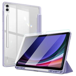 Capa Acrílico Galaxy Tab S9+ + Película Vidro Lavanda