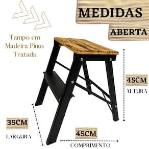 Mini Banco Escada 2 Degraus