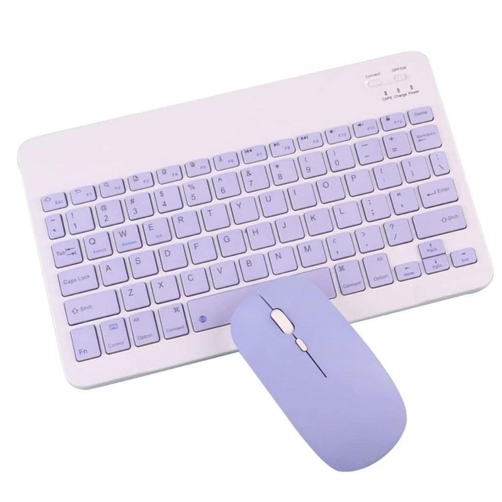 Teclado Bluetooth + Mouse Sem Fio - Lilás |
