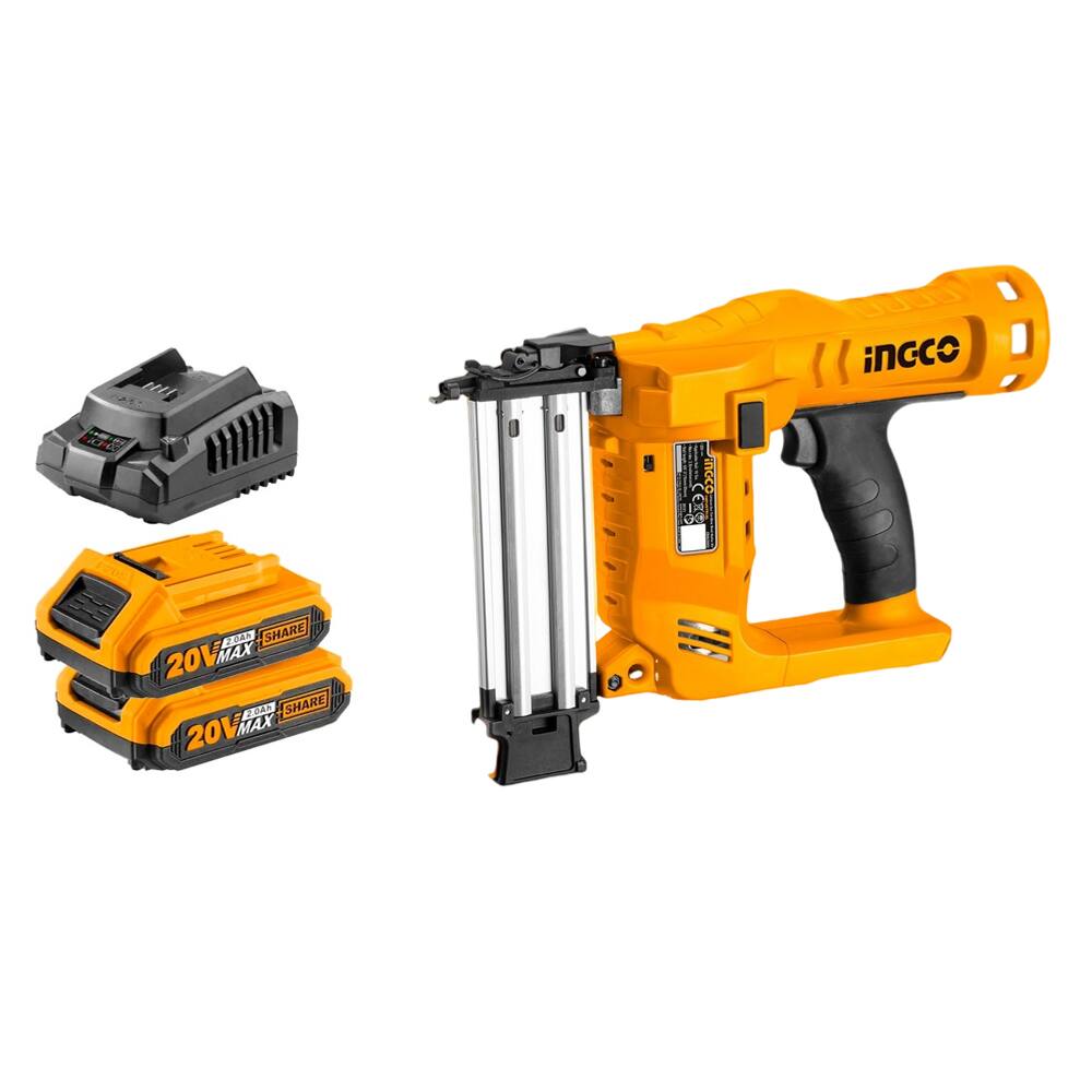 Pinador Pneumático 18ga modelo "F" C/ 2 Baterias 2.0a e Carregador Bivolt 20V