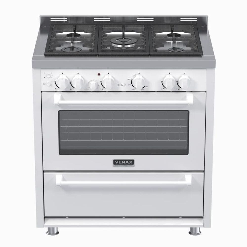Fogao 5 Bocas Venax Temis Branco Gas Glp