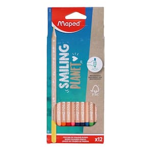 Lápis de Cor Maped Smiling Planet 12 Cores - Triangular