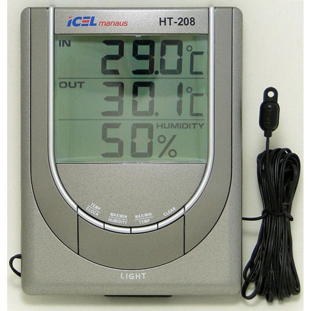 Termohigrômetro c/ Sensor Externo HT-208 - Registro Min/Máx