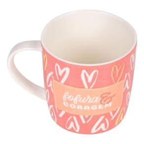 Caneca Ceramica 400Ml Cores E Amores Fofura E Coragem Uatt
