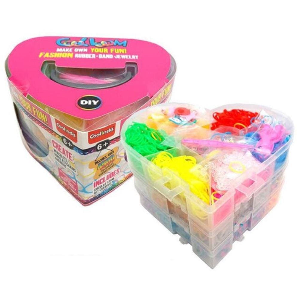 Kit Pulseira Infantil 4500 Peças Maleta Coração - Shiny Toys