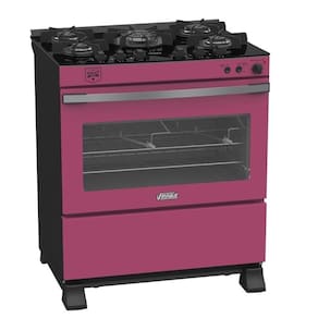Fogao 5 Bocas Venax Gaudi Vetro Vitreo Pink Gas Glp