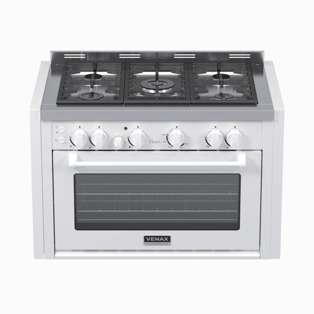 Fogao de Embutir 5 Bocas Venax Temis Branco Gas Glp