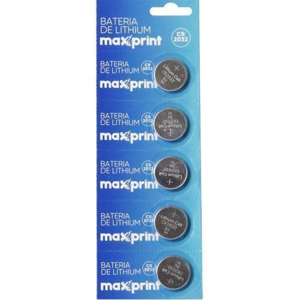Bateria De Litio Cr2032 3V Cartela Com 5 Und. Maxprint