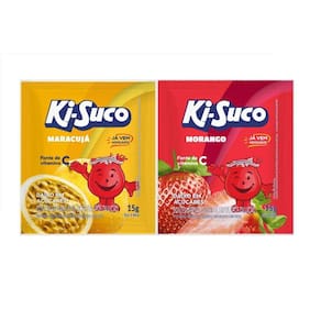 Kit 2 Refresco Pó Ki-Suco Sabor Maracujá E Morango 225G Cd