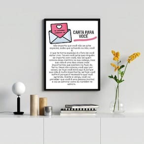 Quadro Decorativo Carta Para Você 45X34Cm - Com Vidro